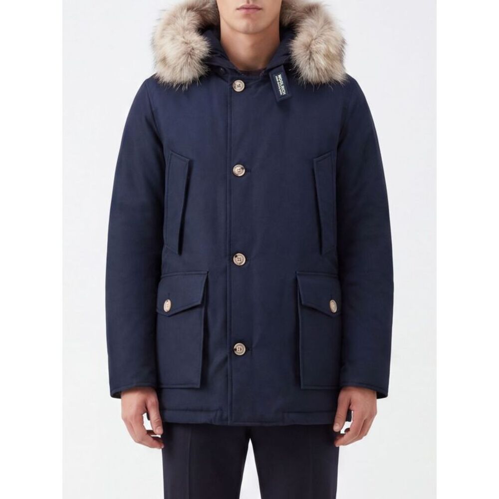 Woolrich Men Woolrich Arctic Cotton And Nylon Parka With Shearling Hood